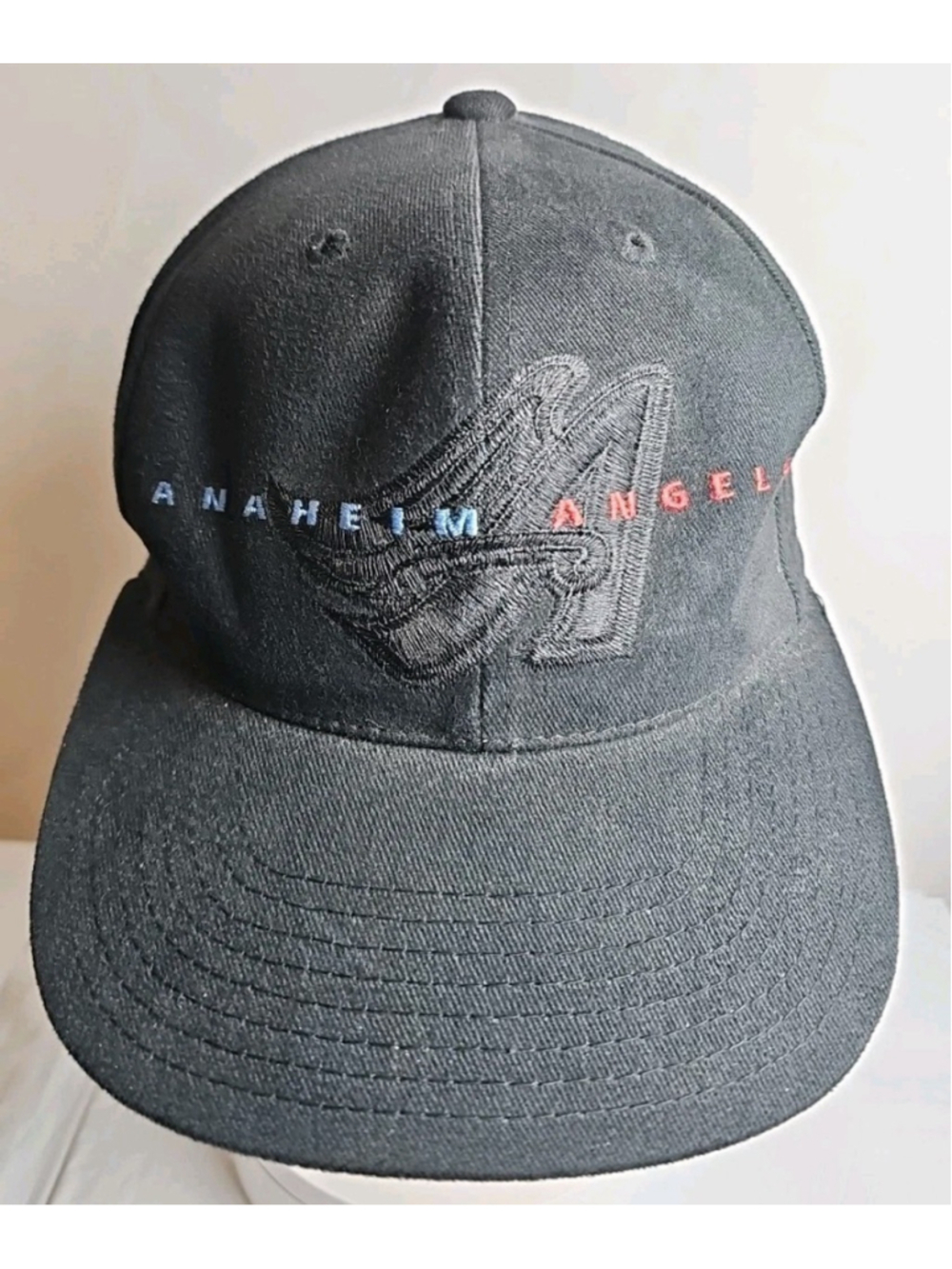 Vintage Anaheim Angels American Needle Snapback Cap Hat Black Adjustable x2 Logo